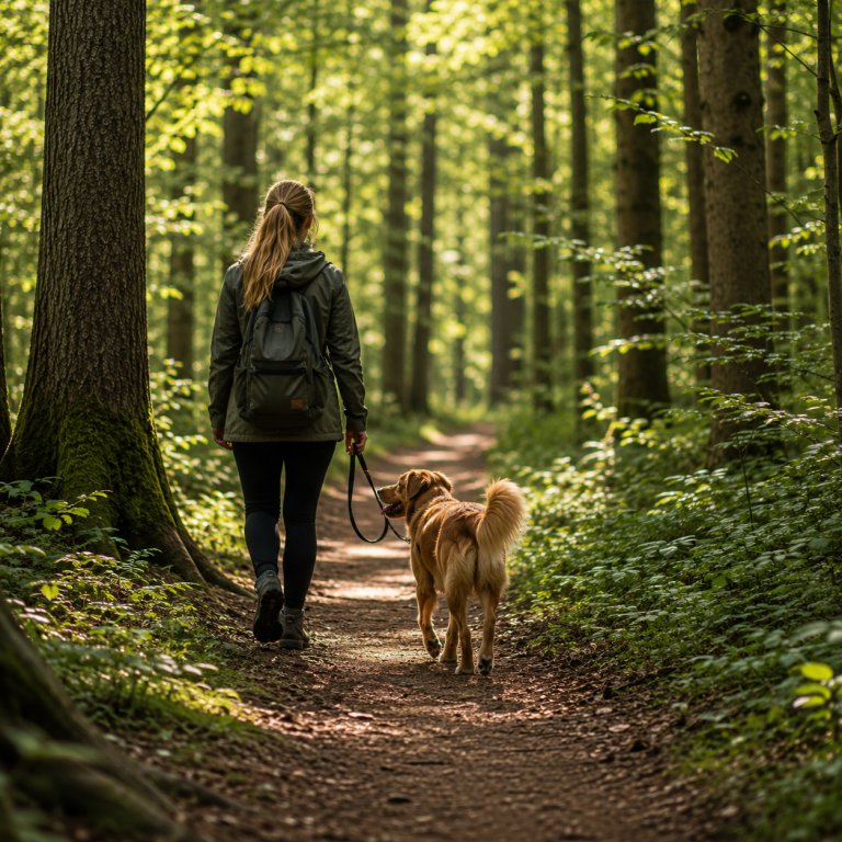 Waldspaziergang-mit-Hund Strecken in diversen Waldstücken in der Umgebung:
Für Hunde, die gerne schnüffeln, Ruhe mögen und im Sommer Schatten brauch